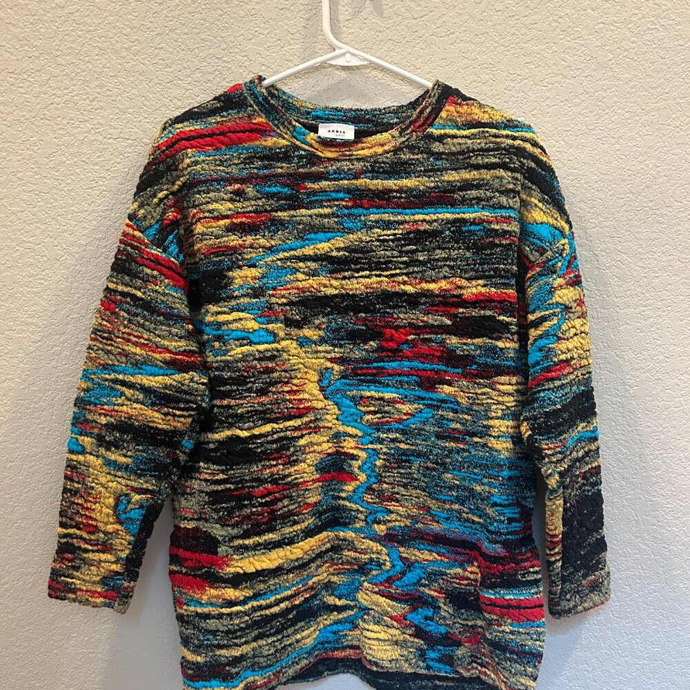 Like NEW - Akris Punto Multicolor Crew Neck Sweater - size 10 - AMAZING